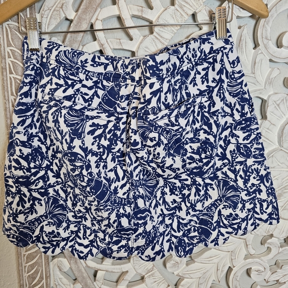 Lilly Pulitzer Colette Scallop Hem Skort Blue Size 4 Bay Blue Krillin It - Picture 5 of 9